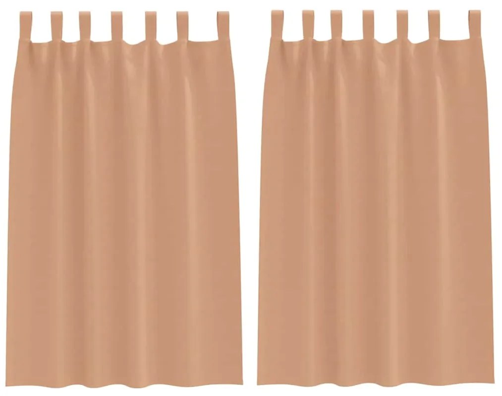 vidaXL Κουρτίνες 2 pcs Ανοιχτό καφέ 175x140εκ. Πολυεστέρας