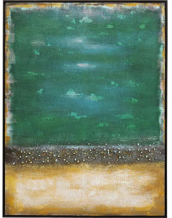 Πίνακας Αφηρημένη Τέχνη Vista Πράσινο Καμβάς Abstract 92x4,8x122 εκ. - Μπλε