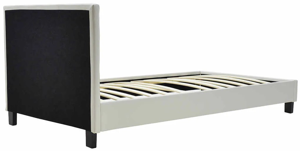 Κρεβάτι Nevil pakoworld μονό 100x200 PU χρώμα λευκό ματ με ανατομικές τάβλες