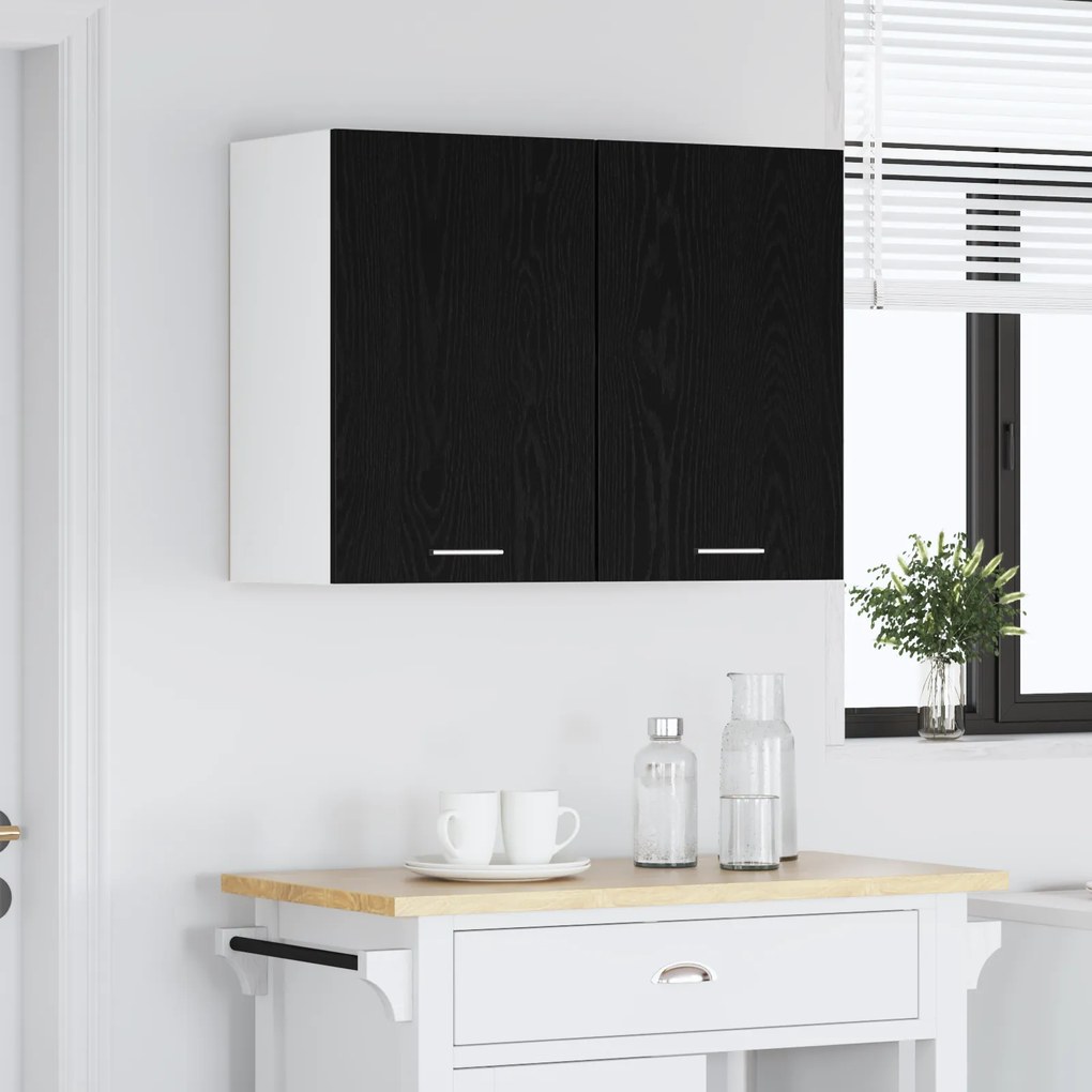 vidaXL Κρεμαστό Ντουλάπι  Μαύρη Βελανιδιά - 80x31x60 εκ. - Φτιαγμένο από Επεξεργασμένο Ξύλο