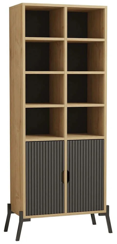 Βιβλιοθήκη Lido 835PUQ5302 58,6x30x160cm Oak-Anthracite