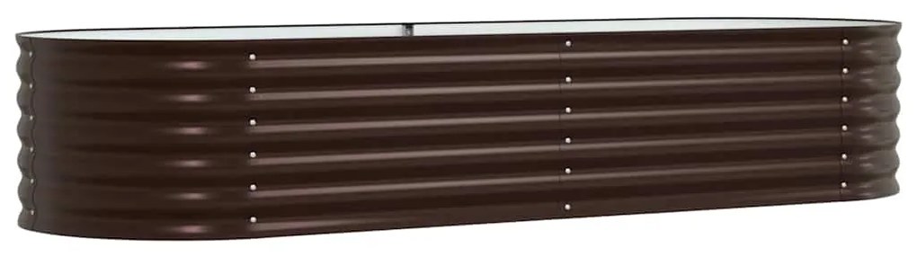 vidaXL Υπερυψωμένη Ζαρντινιέρα Καφέ 240 x 80 x 44 cm Ατσάλι