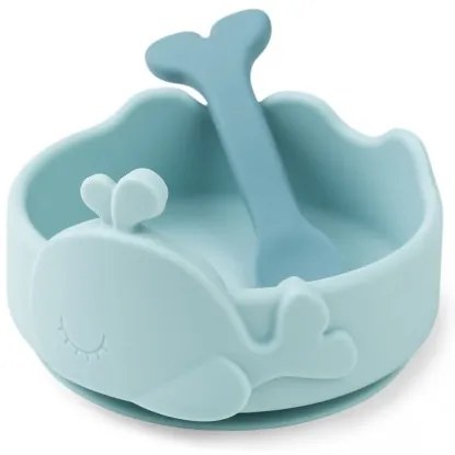 Μπωλ με Κουταλάκι Σιλικόνης Done by Deer Wally Blue