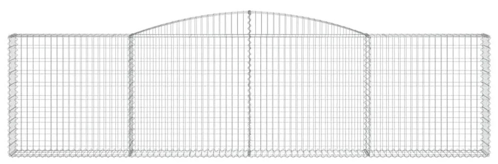 Συρματοκιβώτια Τοξωτά 4 τεμ. 400x30x100/120 εκ. Γαλβαν. Ατσάλι - Ασήμι