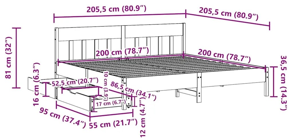 ΣΚΕΛΕΤΟΣ ΚΡΕΒ. ΧΩΡΙΣ ΣΤΡΩΜΑ ΚΑΦΕ ΚΕΡΙΟΥ 200X200 ΕΚ ΜΑΣΙΦ ΠΕΥΚΟ 3301856