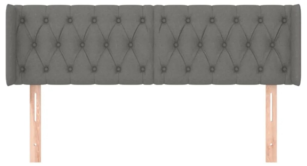 vidaXL Κεφαλάρι με Πτερύγια Σκούρο Γκρι 147x16x78/88 εκ. Υφασμάτινο