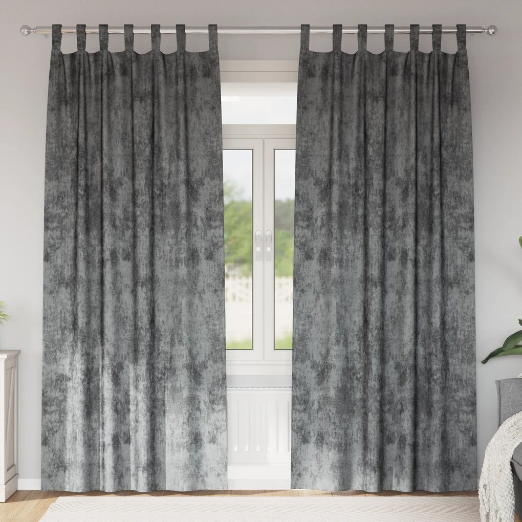 vidaXL κουρτίνες  2 τεμάχια με θηλιές γκρι 225x140 εκ.
