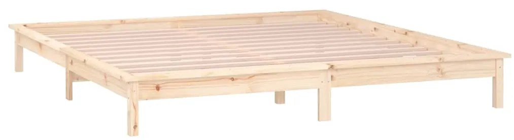 vidaXL Πλαίσιο Κρεβατιού με LED 160 x 200 εκ. από Μασίφ Ξύλο