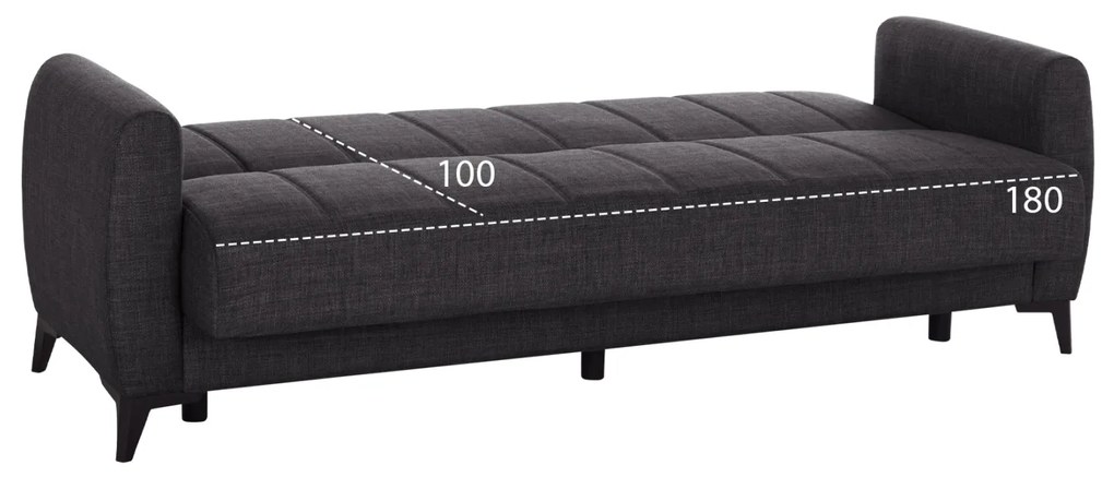 ΚΑΝΑΠΕΣ ΚΡΕΒΑΤΙ ΜΕ ΑΠΟΘ.ΧΩΡΟ TΡΙΘΕΣΙΟΣ NIKKO HM3292.01 ΓΚΡΙ ΥΦΑΣΜΑ 209x76x83Υεκ.