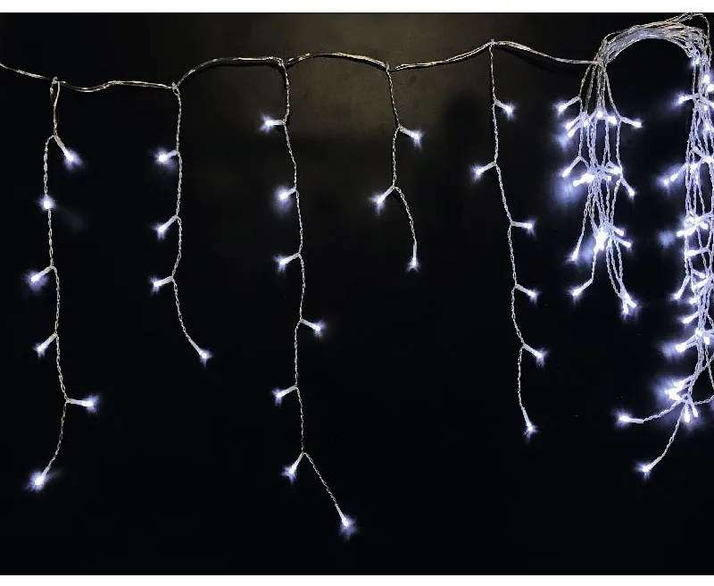 Adeleq Βροχή Με 200 Ψυχρά LED 600x60cm Με Πρόγραμμα Και Σταθερό Ip44 Διαφανές Καλώδιο 30-001209