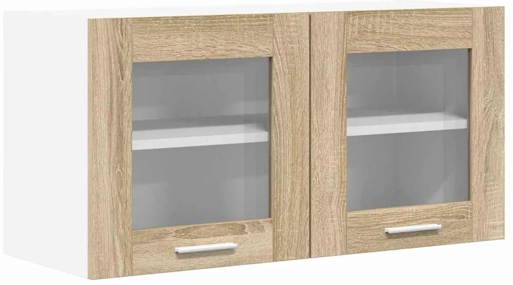 vidaXL Κρεμαστό ντουλάπι Riga Σομόνα Δρυς και Λευκό 80 x 31 x 40 εκ