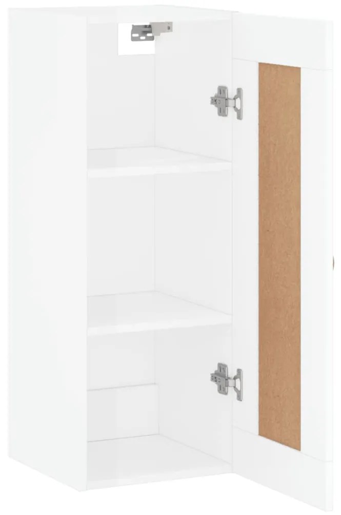 vidaXL Ντουλάπι Τοίχου Γυαλιστερό Λευκό 34,5 x 34 x 90 εκ. Επεξ. Ξύλο