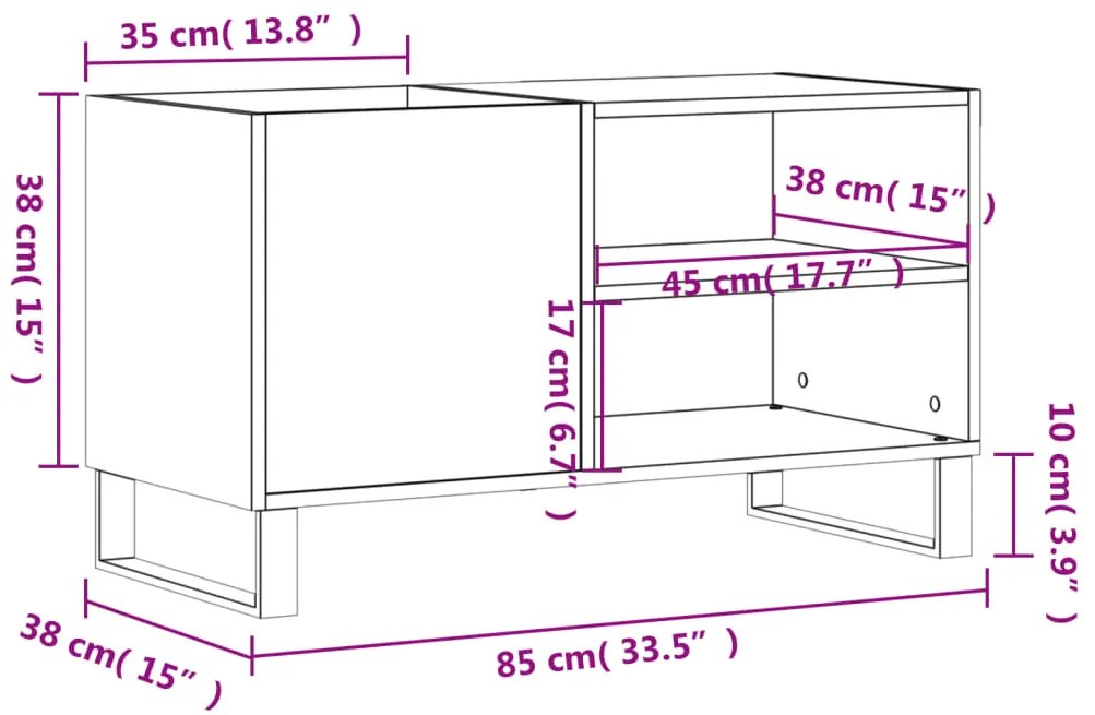 Δισκοθήκη Λευκή 85 x 38 x 48 εκ. από Επεξεργασμένο Ξύλο - Λευκό