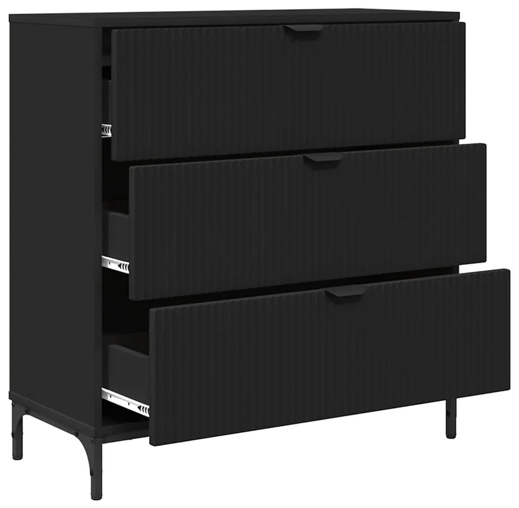 vidaXL Πλαϊνό γραφείο Μαύρο 79.5 x 33 x 82 εκ Επεξεργασμένο ξύλο