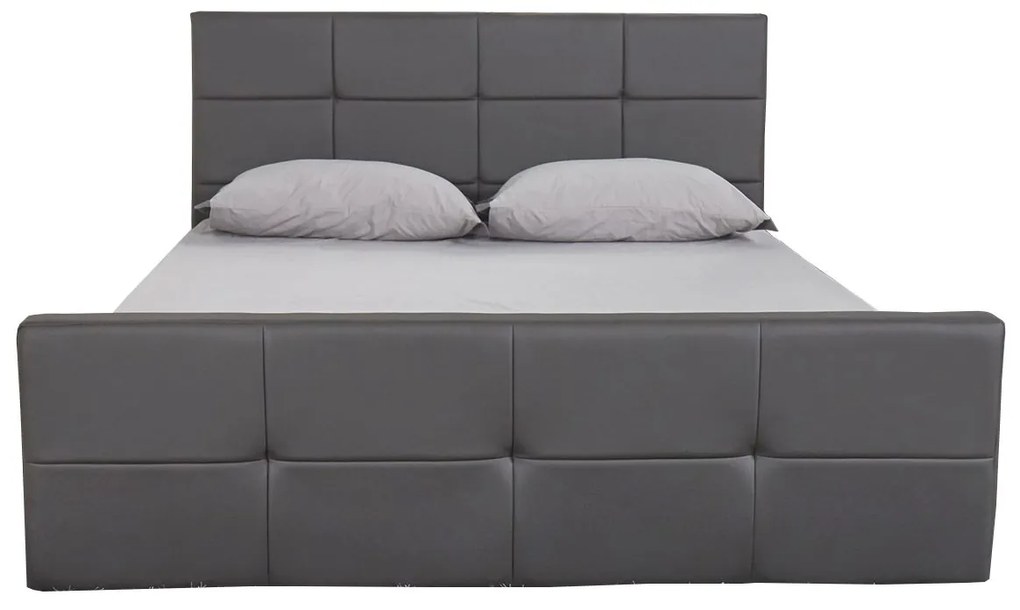 Κρεβάτι ArteLibre ANEMONE Γκρι PU 216x160.5x93cm (Στρώμα 150x200cm)-14320003