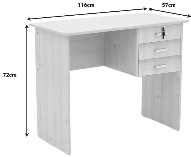 Γραφείο εργασίας-συρταριέρα Sophia φυσικό 116x57x72εκ 116x57x72 εκ.
