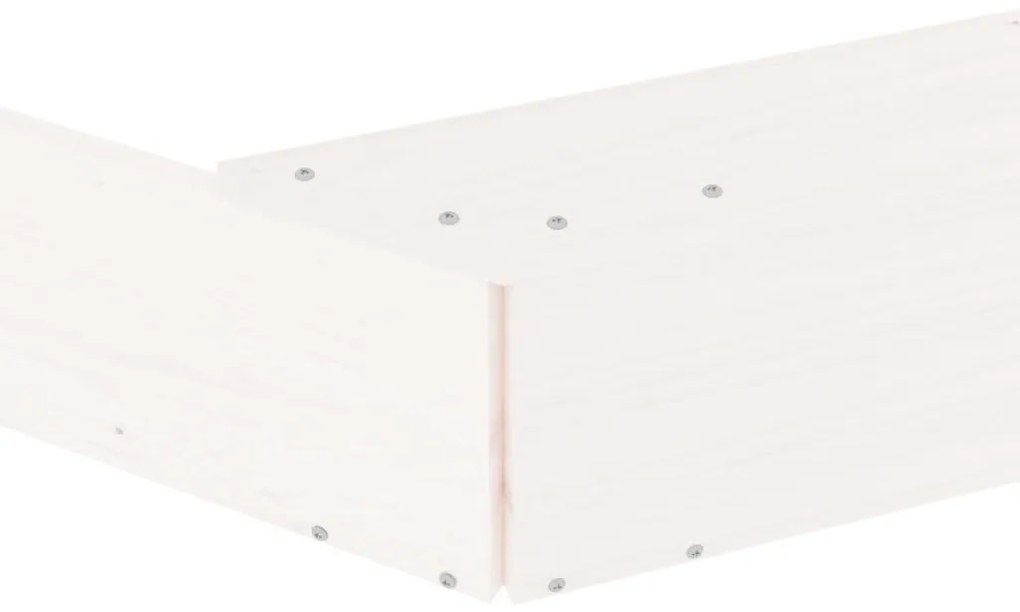 vidaXL Αμμοδόχος με Καθίσματα Λευκή Οκτάγωνη από Μασίφ Ξύλο Πεύκου