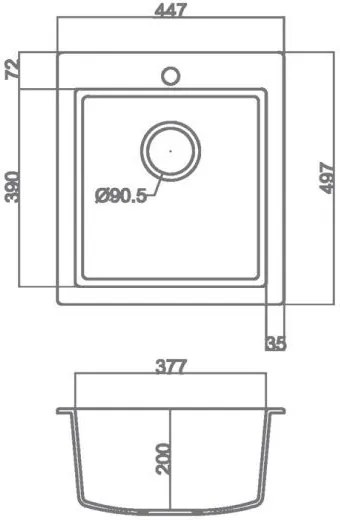 Νεροχύτης Sanitec 45 1B-Grafite