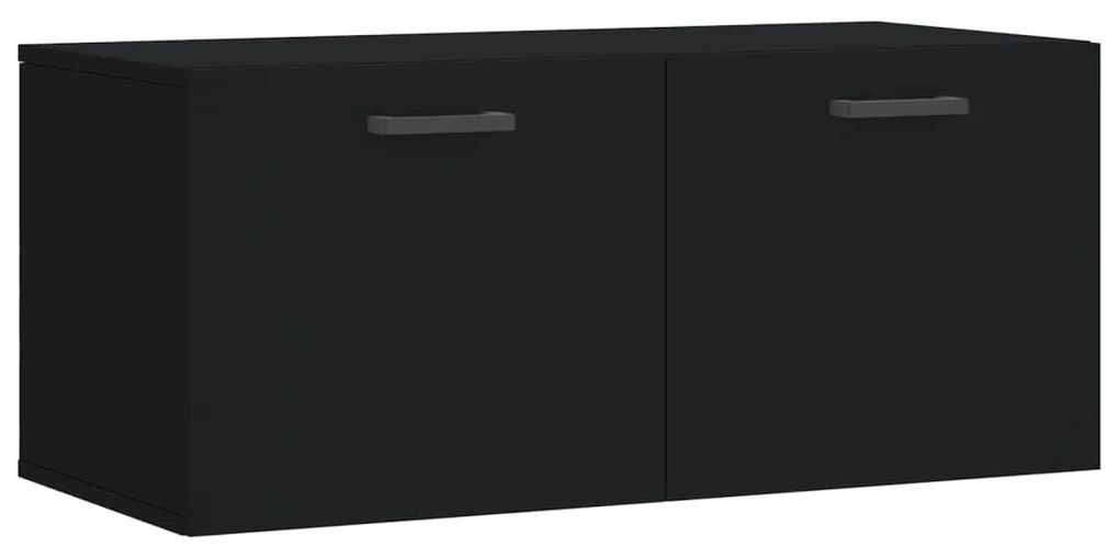 Ντουλάπι Τοίχου Μαύρο 80 x 36,5 x 35 εκ. από Επεξεργασμένο Ξύλο - Μαύρο