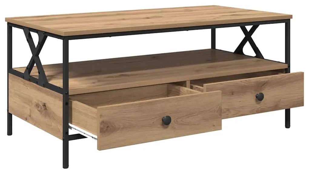 vidaXL Τραπεζάκι σαλονιού with Drawer artisan δρυς 100 x 51 x 45 cm