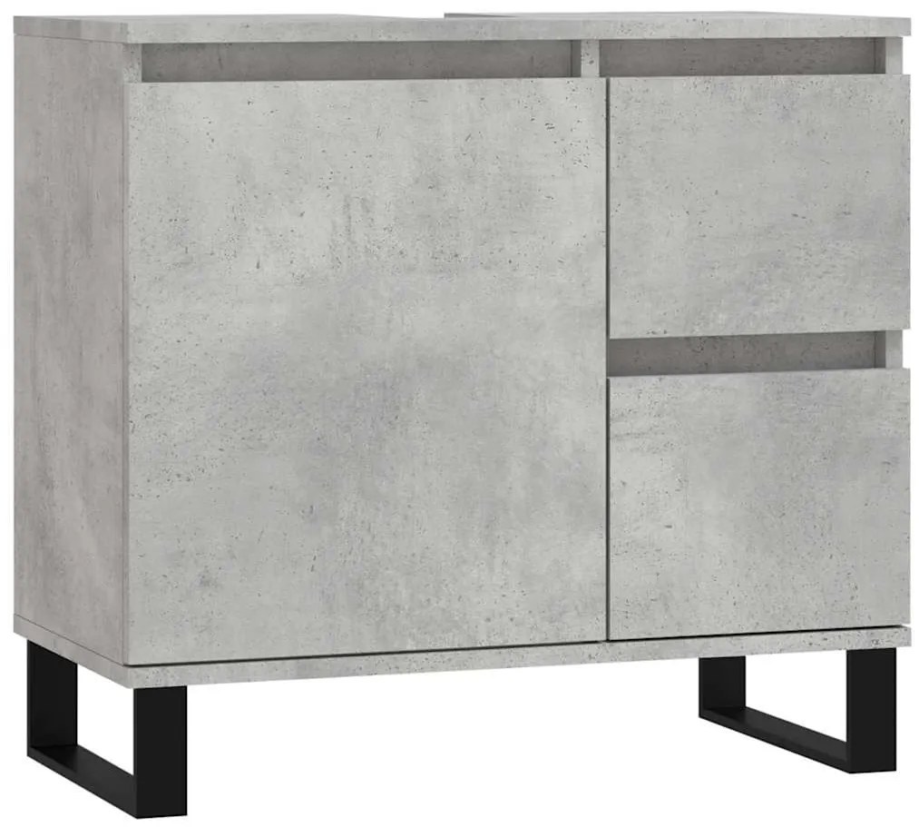 vidaXL Ντουλάπι Μπάνιου Γκρι Σκυροδέματος 65x33x60 εκ. Επεξ. Ξύλο