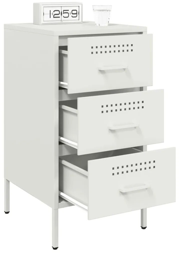 vidaXL Κομοδίνα 2 τεμ. Λευκά 36x39x68 εκ. από Χάλυβα