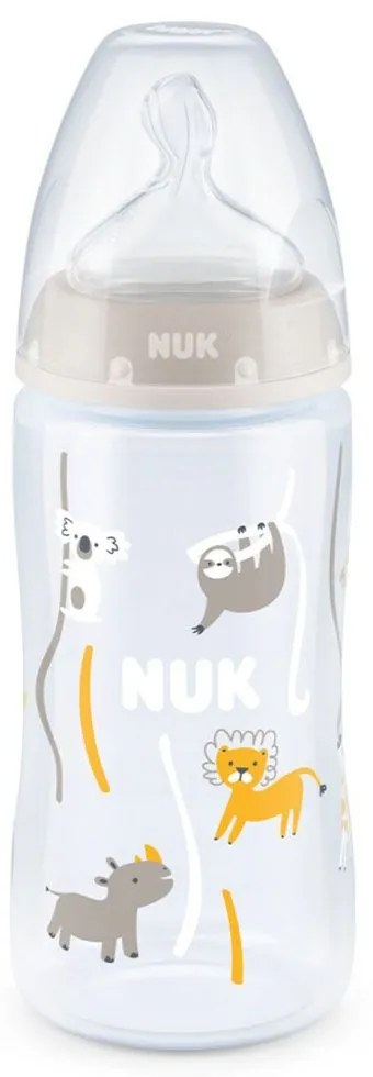 Μπιμπερό Σιλικόνης First Choice Plus 10741940 Temperature Control 300ml 6-18 Μηνών Grey-Yellow Nuk 300ml Polypropylene