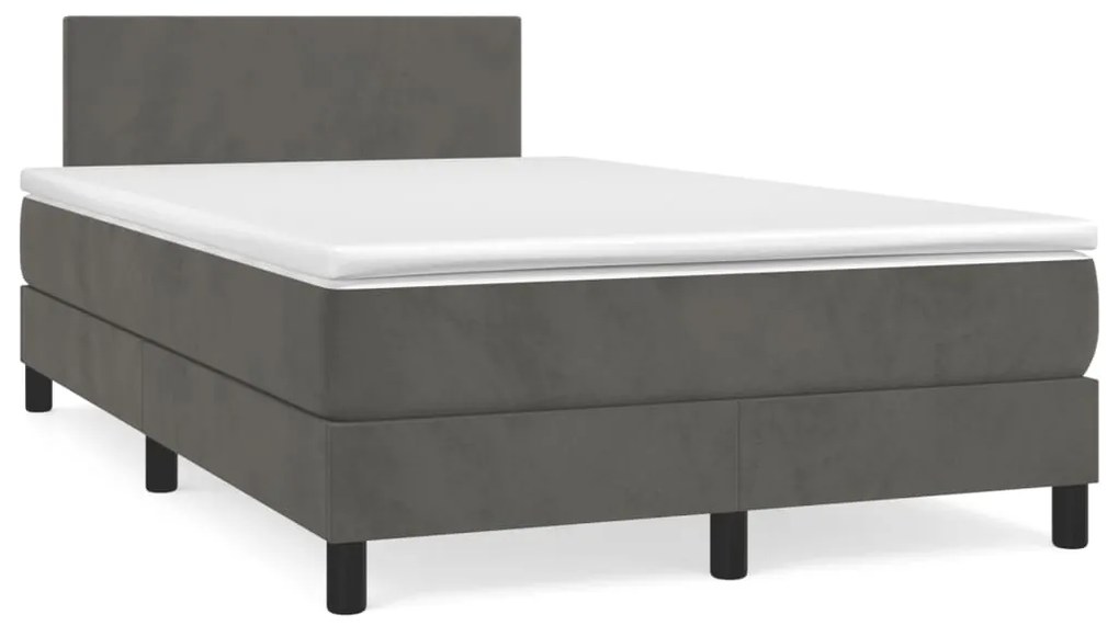 ΚΡΕΒΑΤΙ BOXSPRING ΜΕ ΣΤΡΩΜΑ ΣΚΟΥΡΟ ΓΚΡΙ 120X200 ΕΚ. ΒΕΛΟΥΔΙΝΟ 3141174