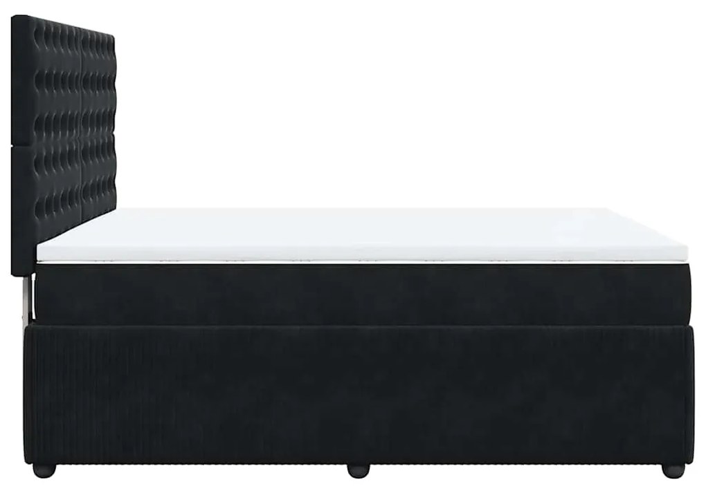 vidaXL Κρεβάτι Boxspring με Στρώμα Μαύρο 160x200 εκ. Βελούδινο