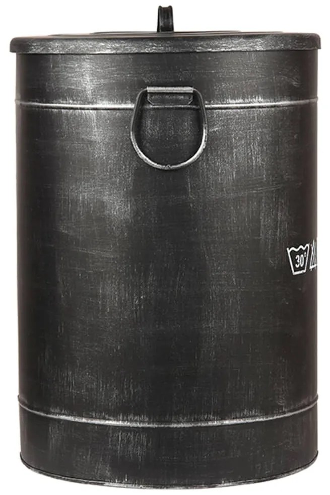 LABEL51 Καλάθι Απλύτων Χρώμα Αντικέ Μαύρο 40 x 40 x 58 εκ. L