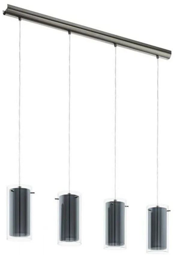 Φωτιστικό Οροφής-Ράγα Klarinto 99287 Grey Eglo Glass, Fabric