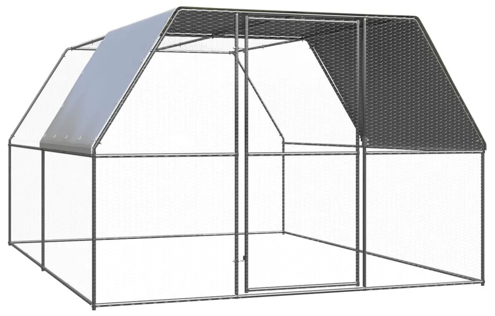 vidaXL Κοτέτσι - Κλουβί Εξωτ. Χώρου 3x4x2 μ. από Γαλβανισμένο Χάλυβα