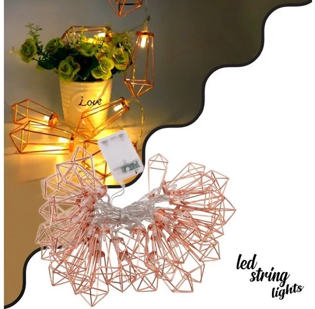 Διακοσμητική Γιρλάντα Bronze Cone 5m 40 LED 4W Διάφανο 79806 Globostar-79806-Διάφανο 79806