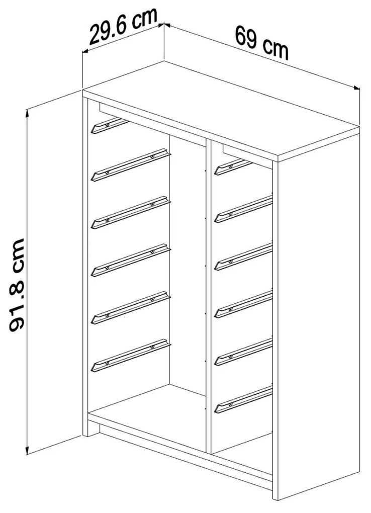 ΣΥΡΤΑΡΙΕΡΑ SANI  ΜΕΛΑΜΙΝΗ SONAMA-ΛΕΥΚΑ ΣΥΡΤΑΡΙΑ P.E. 69x29,6x91,8Υεκ.