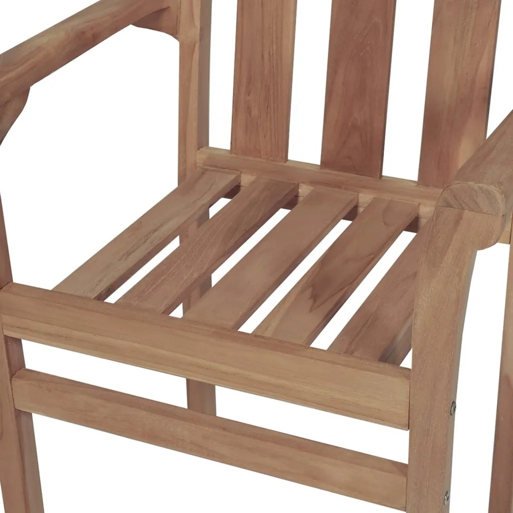 vidaXL Καρέκλες Κήπου 2 τεμ. από Μασίφ Ξύλο Teak με Μπορντό Μαξιλάρια