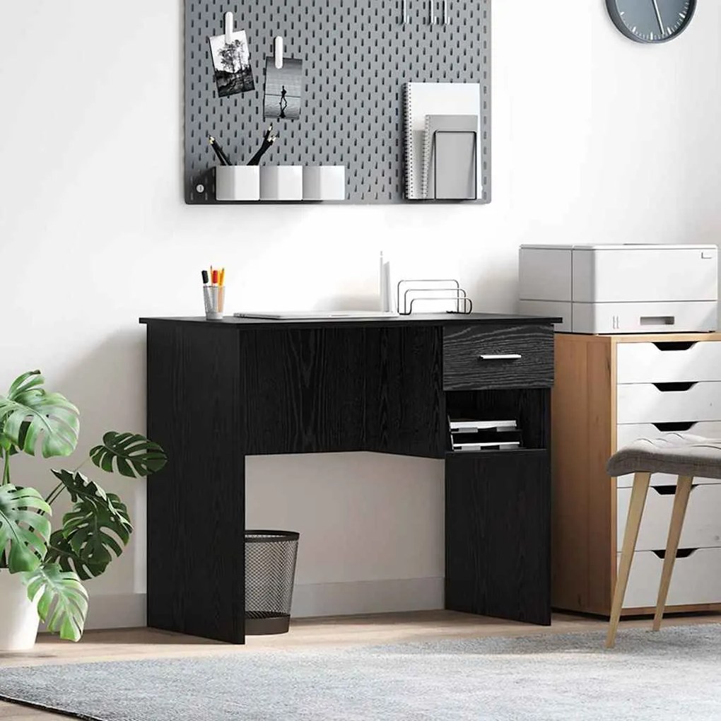 vidaXL Γραφείο Μαύρη δρυς 90 x 49.5 x 75 εκ. Επεξεργασμένο ξύλο