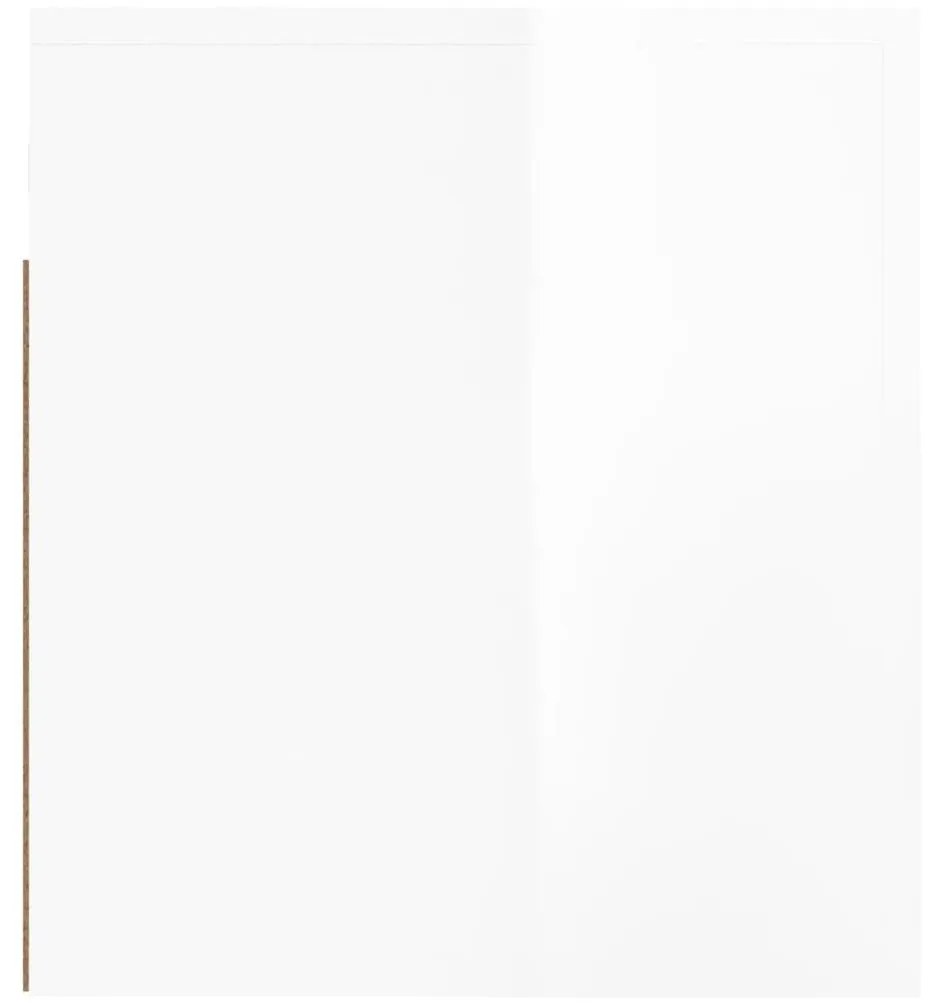 Κομοδίνα Επιτοίχια 2 τεμ. Γυαλιστερό Λευκό 50x36x40 εκ. - Λευκό