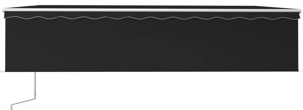 vidaXL Τέντα Αυτόματη με Σκίαστρο/LED/Αισθ. Ανέμου Ανθρακί 6 x 3 μ.