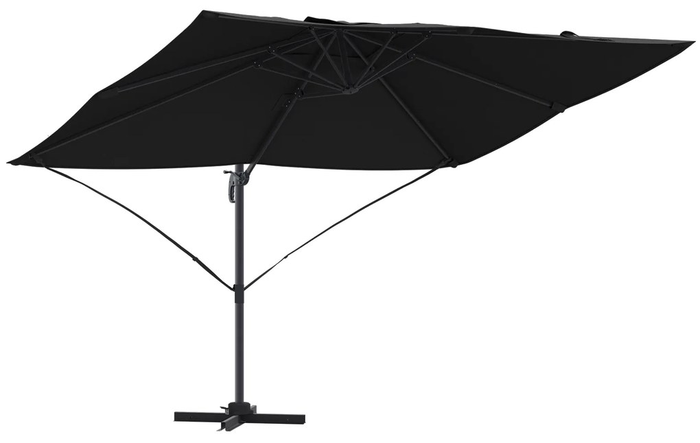 vidaXL Μαύρη Ανεμοτραπέζια Roma 352x251x260 εκ Αλουμίνιο