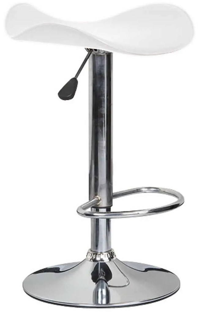 Σκαμπώ Saddle Bar Χρώμιο/PVC Άσπρο 45x43x58/64-79/85cm (Σετ 2 ΤΕΜ)