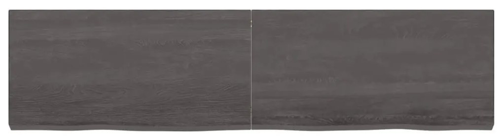 Ράφι Τοίχου Σκούρο Καφέ 160x40x(2-6) εκ. Επεξ. Μασίφ Ξύλο Δρυός - Καφέ