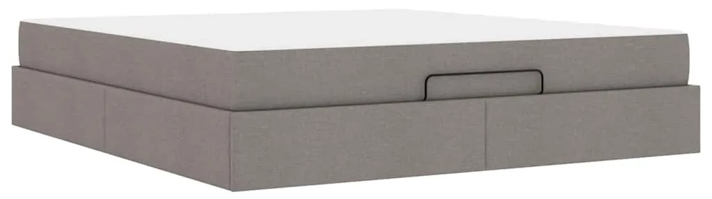 vidaXL Σκελετός κρεβατιού με στρώμα με στρώμα 2 pcs Taupe ύφασμα