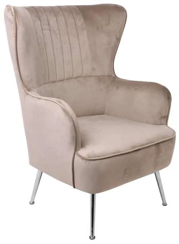 Πολυθρόνα CROMA Ύφασμα Καφέ Velure 76x80x104cm