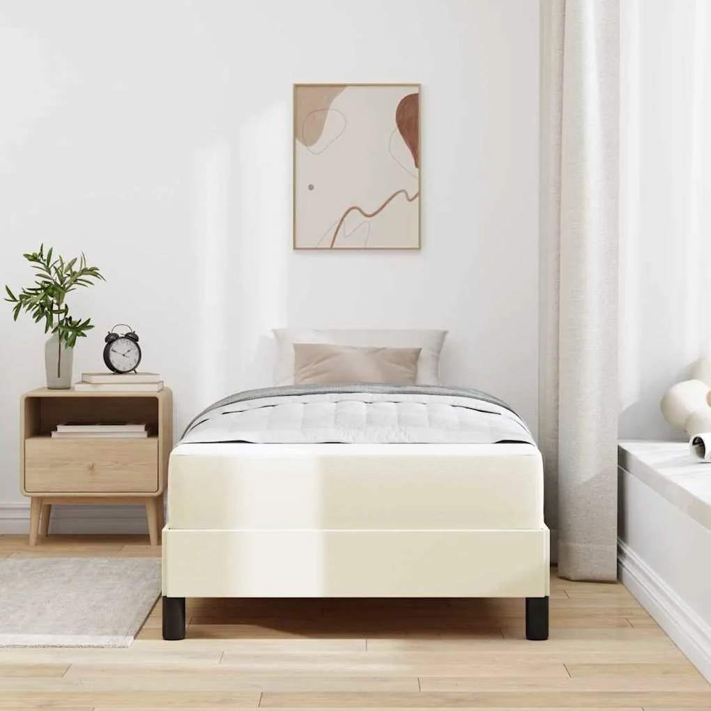 vidaXL Κρεβάτι Άλλο Κρεμ 100 x 200 cm Τεχνητό δέρμα