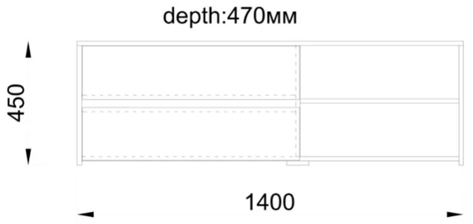 ALL DAY TV STAND ΓΚΡΙ OAK ΛΕΥΚΟ OAK 140x47xH45cm - 05-0365