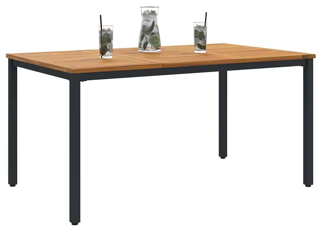 vidaXL Υπαίθρια Τραπέζια Φυσικό και μαύρο 150 x 90 x 75 cm