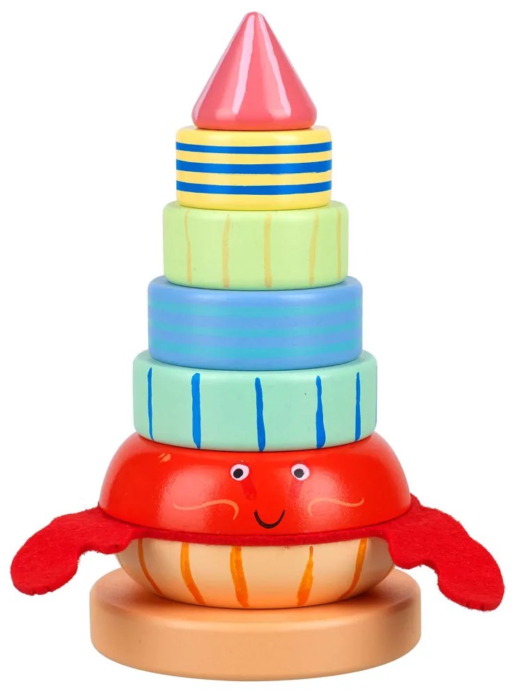 Ξύλινη Πυραμίδα Στοίβαξης (Σετ 15τμχ) Orange Tree Toys Crab  60-12813