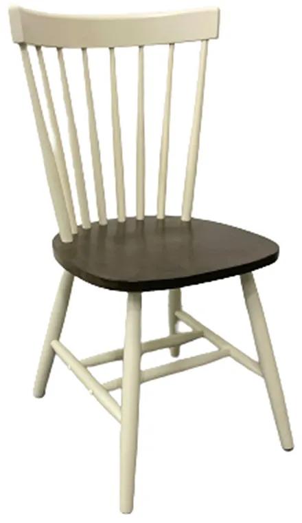 Καρέκλα Larus pakoworld φυσικό ξύλo rubberwood ανθρακί-λευκό 50x49x90εκ. Model: 250-000006