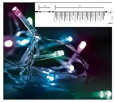 Λαμπάκια Βροχή 144 LED Διάφανο 3m ΙΡ44 Controller Πολύχρωμο Φως 27-00382 Panagoulas-27-00382-Διάφανο 27-00382