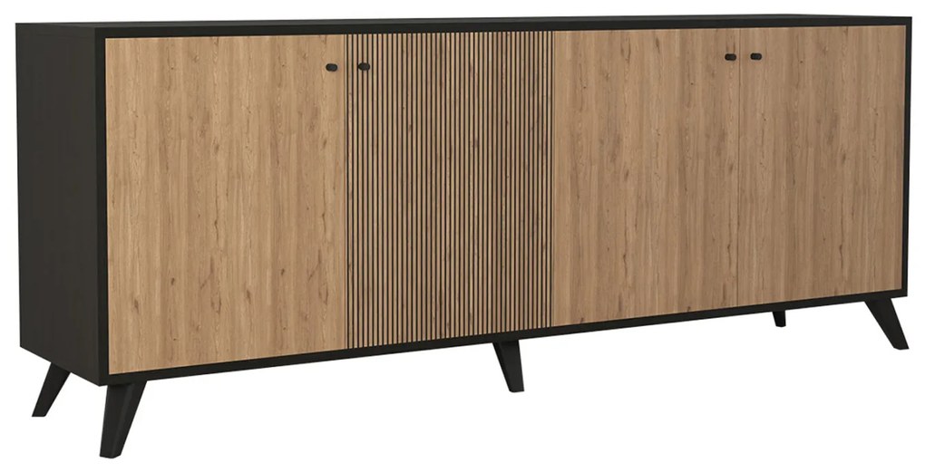 ΜΠΟΥΦΕΣ ΜΕΛΑΜΙΝΗΣ KRUDEN HM9446.11 ΜΑΥΡΟ-ΦΥΣΙΚΟ 180x40x78.6Υεκ. (1 Τεμμάχια)